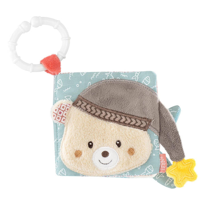 Fehn Stehaufmännchen Baby Fledermaus & Soft Bilderbuch Bruno – Baby Fühlbuch aus Stoff mit Tier Moti