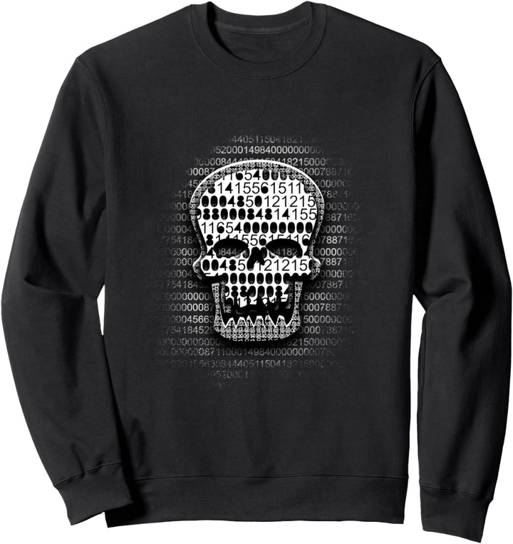 Ehrfürchtiger binärer Schädel Technik Geschenk Sweatshirt