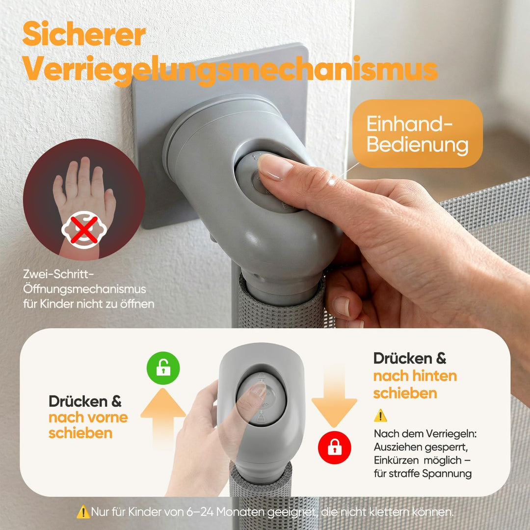 Sekey Treppenschutzgitter Ausziehbar 0-150 cm, Höhe 97 cm,Treppenschutzgitter ohne Bohren, Kindersch