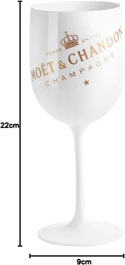 2X Moet & Chandon Ice Imperial Champagner-Glas aus Acryl Champagner Gläser-Set in weiss Weinglas Sek