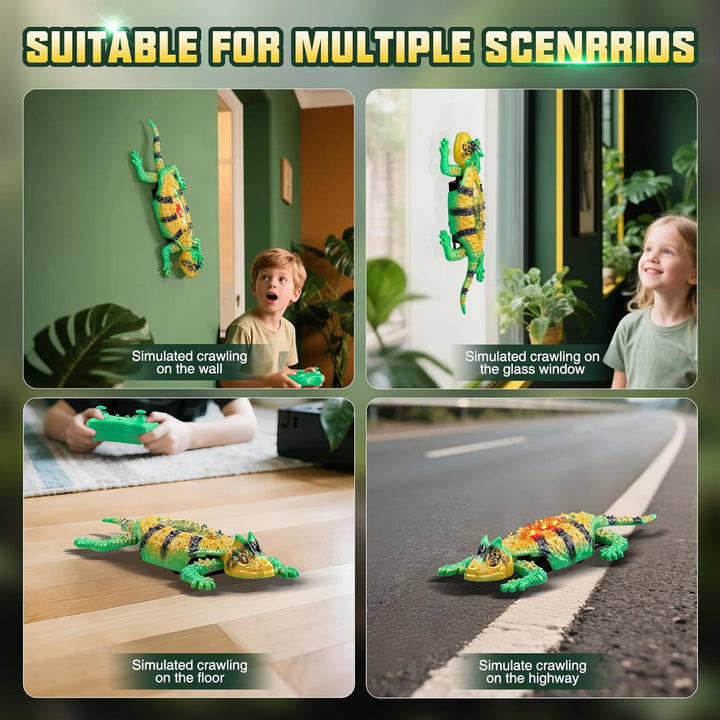 Sunrad Ferngesteuerter Gecko Spielzeug,Wiederaufladbar Wall Crawler Gecko Spielzeug mit leuchtenden
