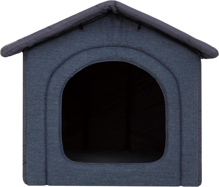 Hundehütte Hundehöhle Hundebett Hundehaus Katzenhöhle mittle M - 44x38 cm Navy blau M - 44x38x45 cm