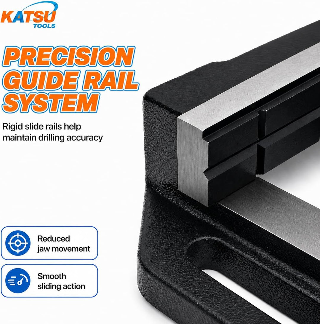 KATSU Bohrmaschinen-Schraubstock Säulentisch Bohrschraubstock 5" 125mm Professionelle Präzision Deut
