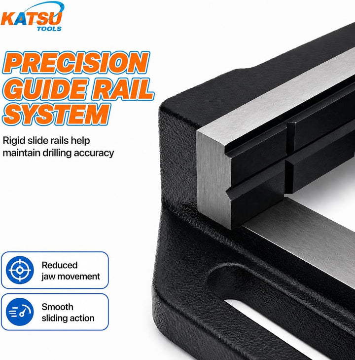 KATSU Bohrmaschinen-Schraubstock Säulentisch Bohrschraubstock 5" 125mm Professionelle Präzision Deut