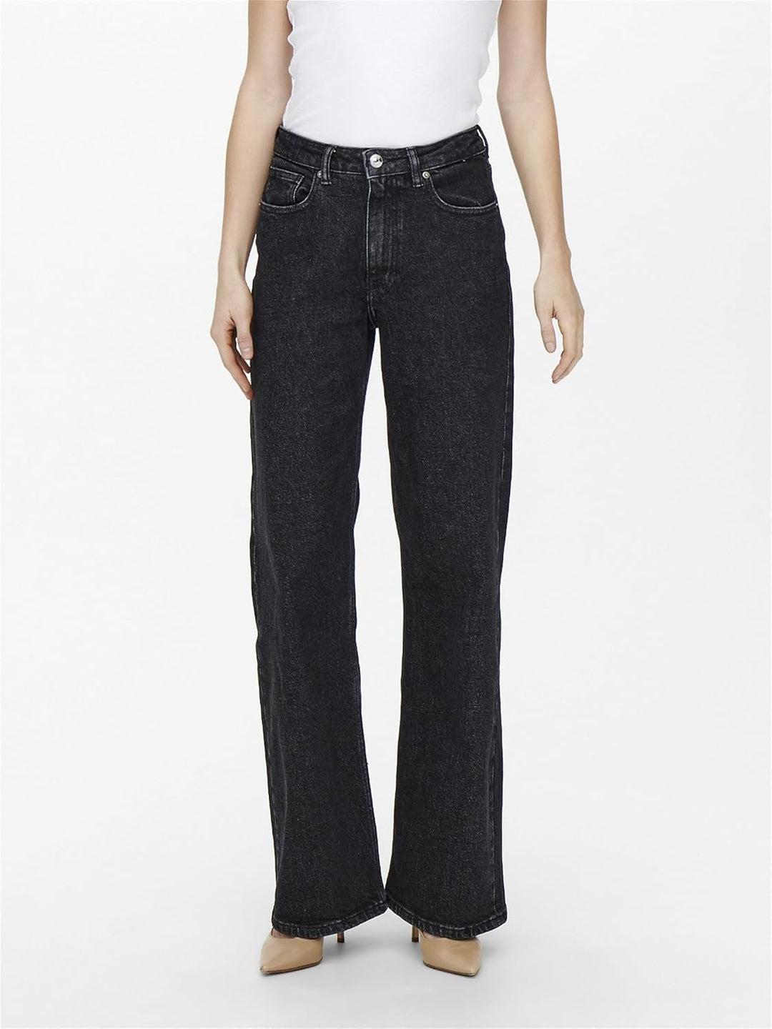 ONLY Female Weit geschnitten ONLJuicy Wide High Waist Jeans 26W / 32L Black Denim, 26W / 32L Black D