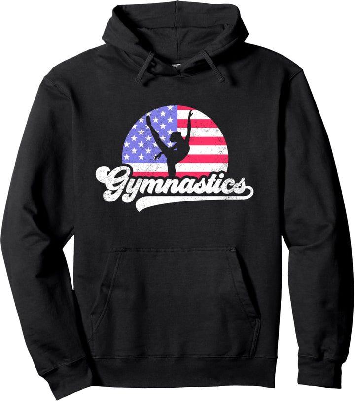 USA 2021 Gymnastics Clothing w/ American Flag Pullover Hoodie