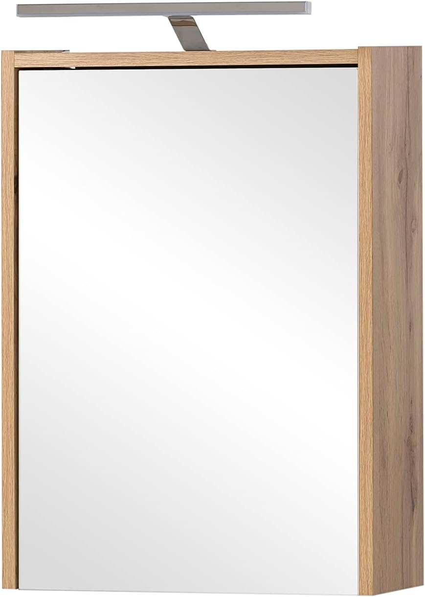 Schildmeyer Carlos Spiegelschrank, Holzwerkstoff, Eiche Landhaus Dekor, 43,5 cm Eiche Landhaus Dekor