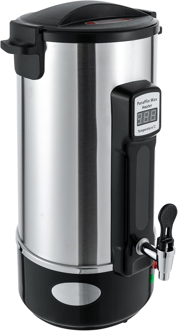 10.8L Wachsschmelzer für kerzen - 1100W Elektrisch Wachsschmelztopf aus Edelstahl mit LED-Digitalanz