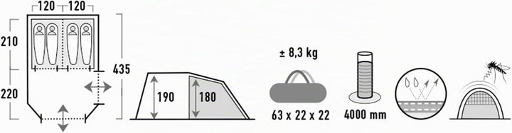 High Peak Ancona 4.0 Zelt grau/grün 2022 Camping-Zelt