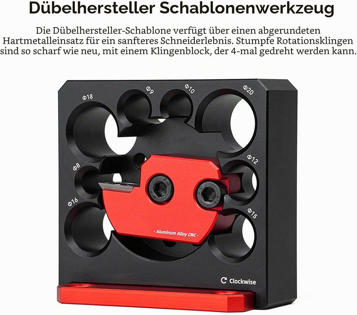 Dowel Maker Jig Dowe Dübelhersteller Jig Aluminiumlegierung 8 Loch Elektrische Bohrer Mahlen Holz Ru