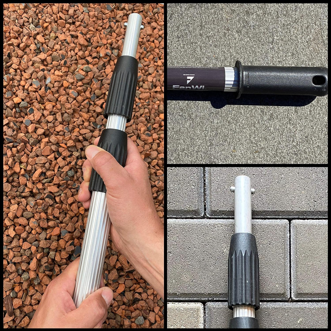 FenWi 4m Profi Alu Teleskopstange - stufenlos von 158 bis 410 cm Verstellbarer Aluminium Teleskopsti