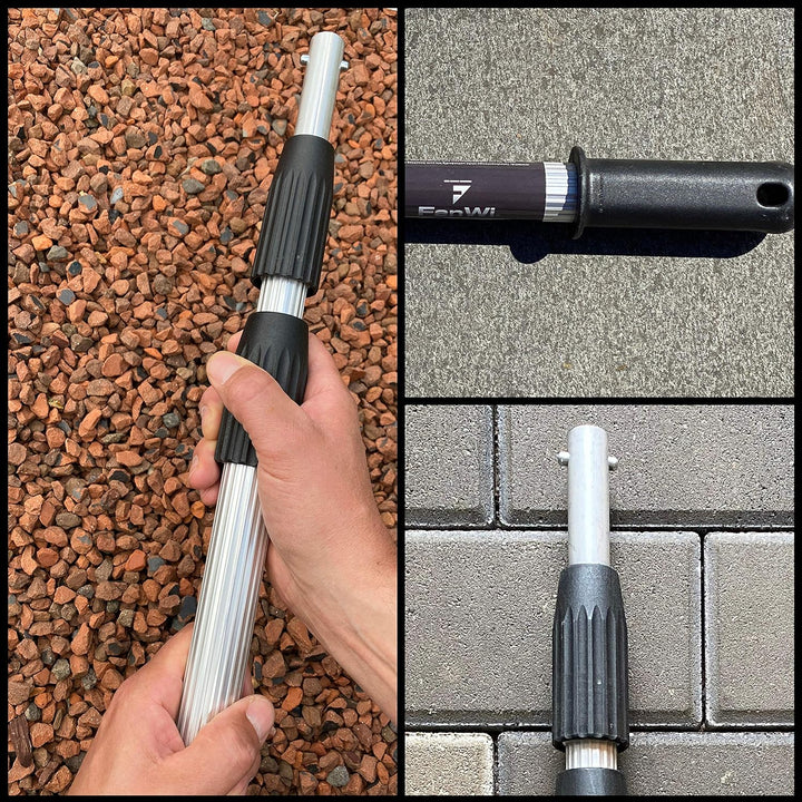 FenWi 4m Profi Alu Teleskopstange - stufenlos von 158 bis 410 cm Verstellbarer Aluminium Teleskopsti
