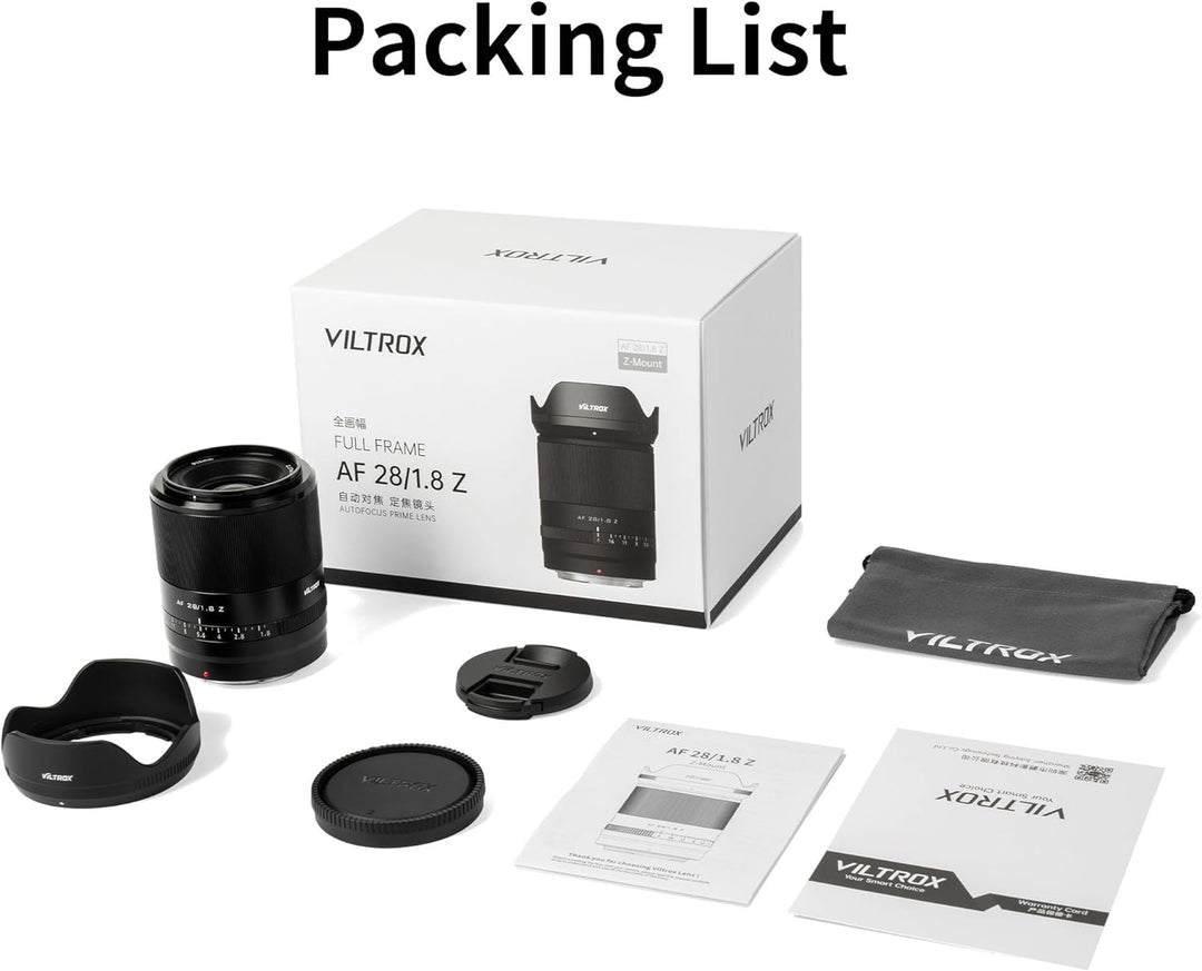 VILTROX AF 28mm F1.8 Vollformat Weitwinkel Objektiv Prime Autofokus für Nikon Z-Mount Z30 Z50 Zfc Z5