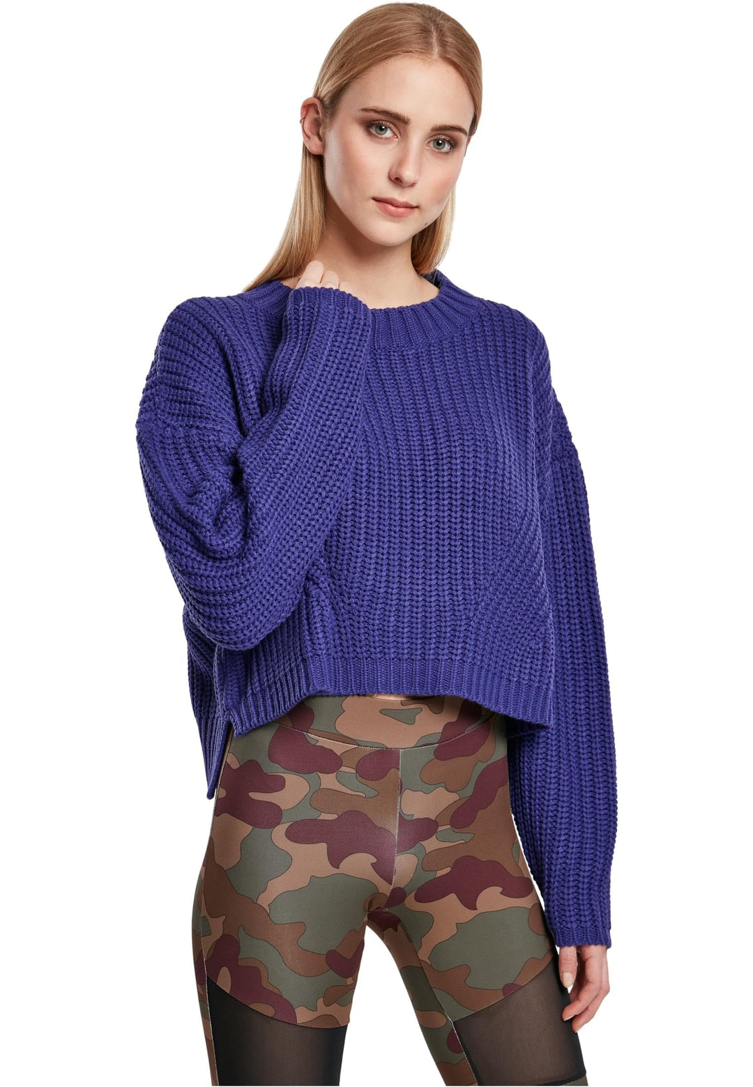 Urban Classics Ladies Wide Oversize Sweater Frauen Strickpullover schwarz Basics, Streetwear XS Gros