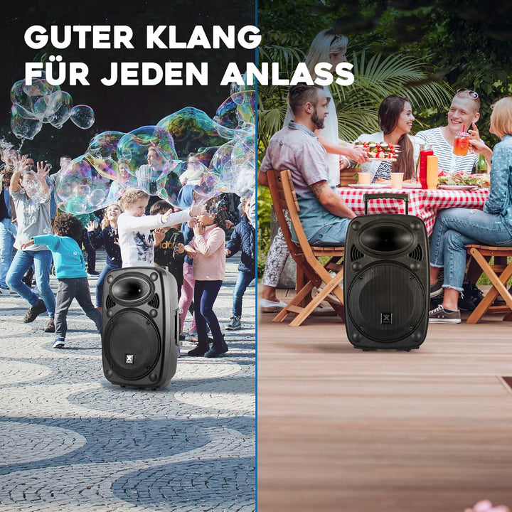 Vonyx Verve46 - Partybox Bluetooth Lautsprecher Gross, 15 Zoll, 1000 Watt, Mobile Akku PA Anlage, Ka