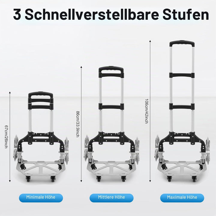 Einkaufswagen Klappbar Einkaufstrolley Sackkarre Klappbarer Treppensteige Dreirad- und Grössere wass