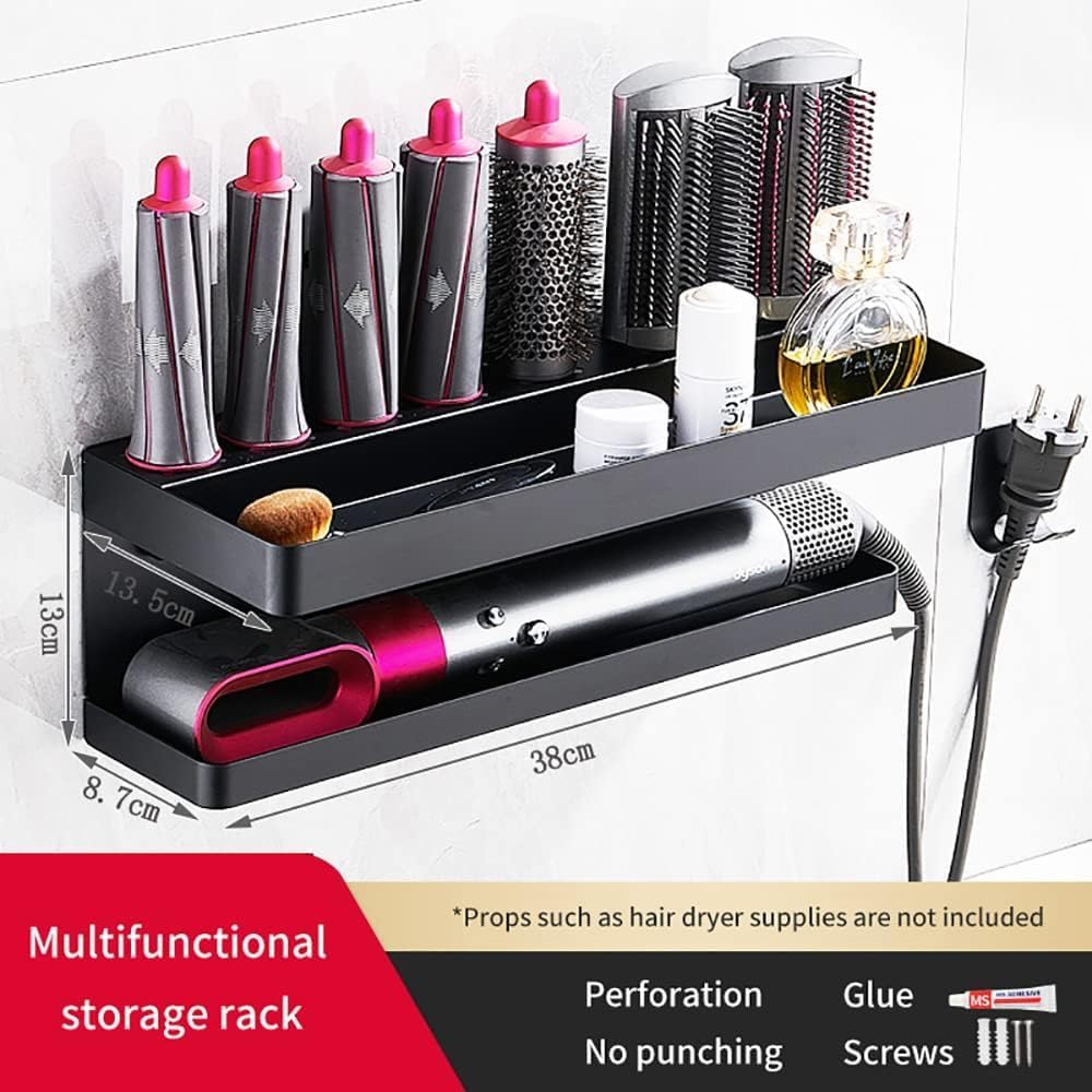 Morwealth Halterung für Dyson Airwrap Ohne Bohren, 2 in 1 Wandhalterung Halterung für Dyson Airwrap