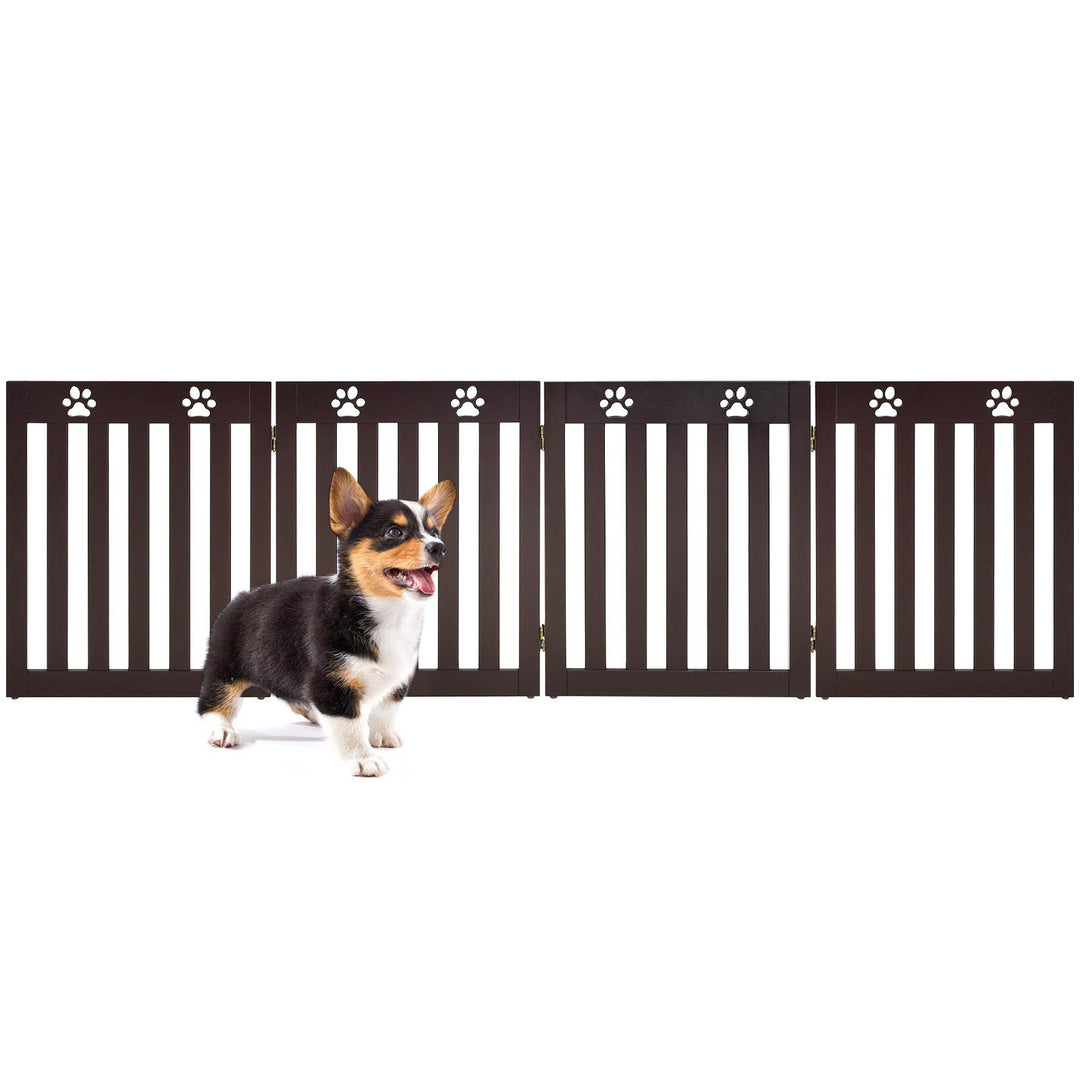GOPLUS Hunde Absperrgitter, faltbares Schutzgitter, Konfigurationsgitter für Welpen, Hündchen & Katz