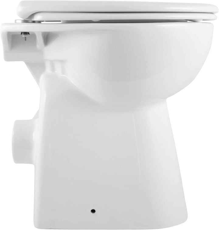 Calmwaters® Spülrandloses Stand-WC Komplettset Elements Wellness mit Toilettendeckel, erhöhtes + 7 c