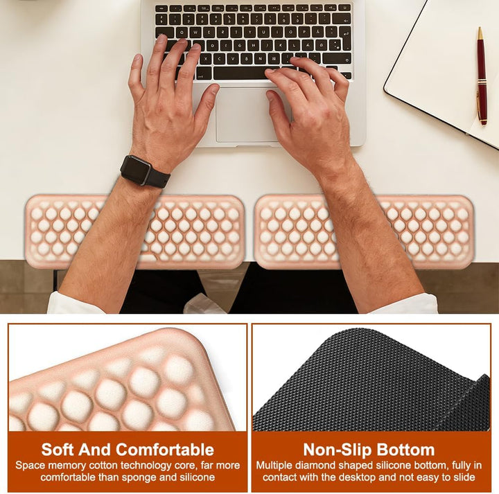 L-Form Handballenauflage Tastatur mit Memory-Schaum, Ergonomische Armauflage für Schreibtisch, Homeo