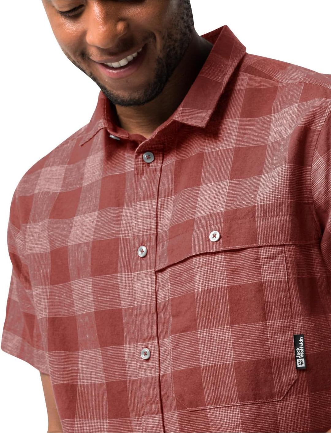 Jack Wolfskin Herren Highlands M Shirt Shortsleeve M Barn Red, M Barn Red