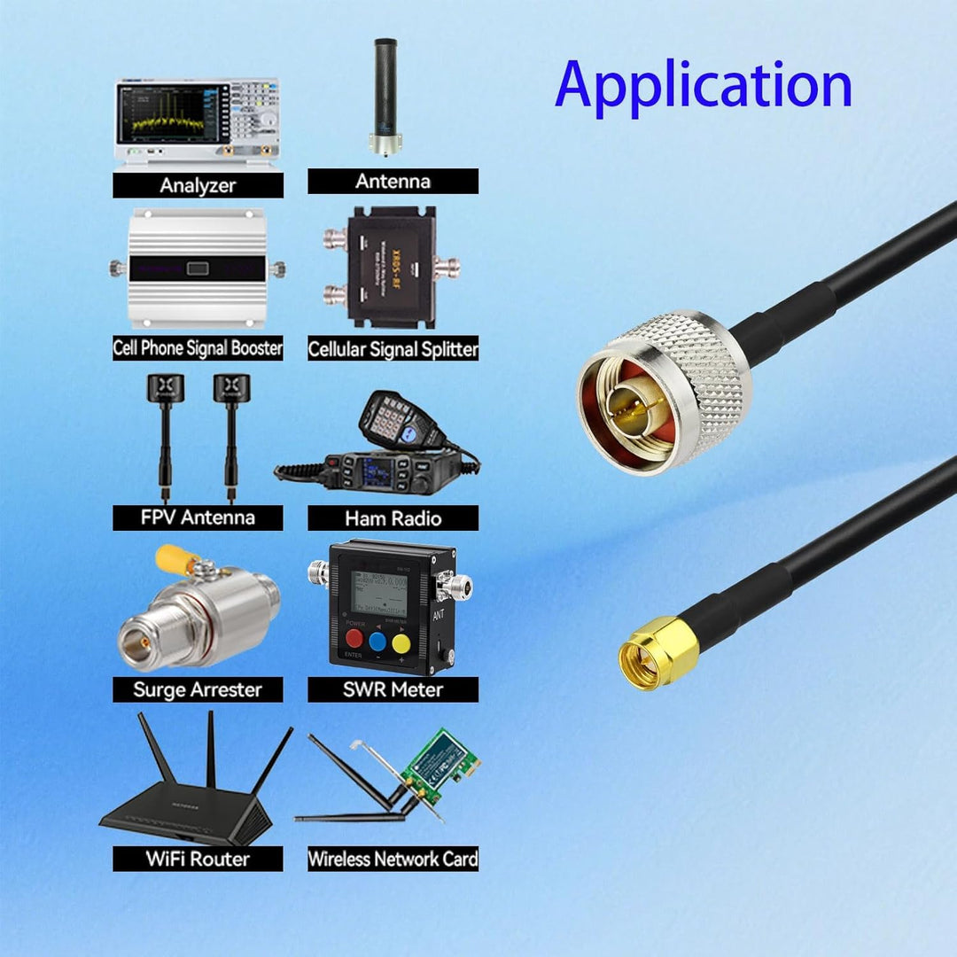 Superbat 3.5m N Stecker auf SMA Stecker mit wetterfesten Anschlüssen（RG58 Kabel für lte Router, GPS