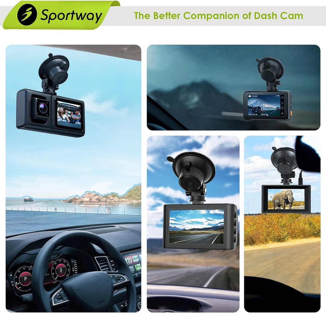 Sportway S504, Saugnapf Dash Cam Halterung (5. Generation) mit 4pcs 360 drehbare Gelenke für Apeman