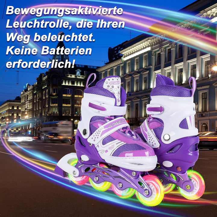 JIFAR Inliner Für Kinder Verstellbare Inline Skates mit Beleuchteten Rädern Rollschuhe Outdoor Schuh