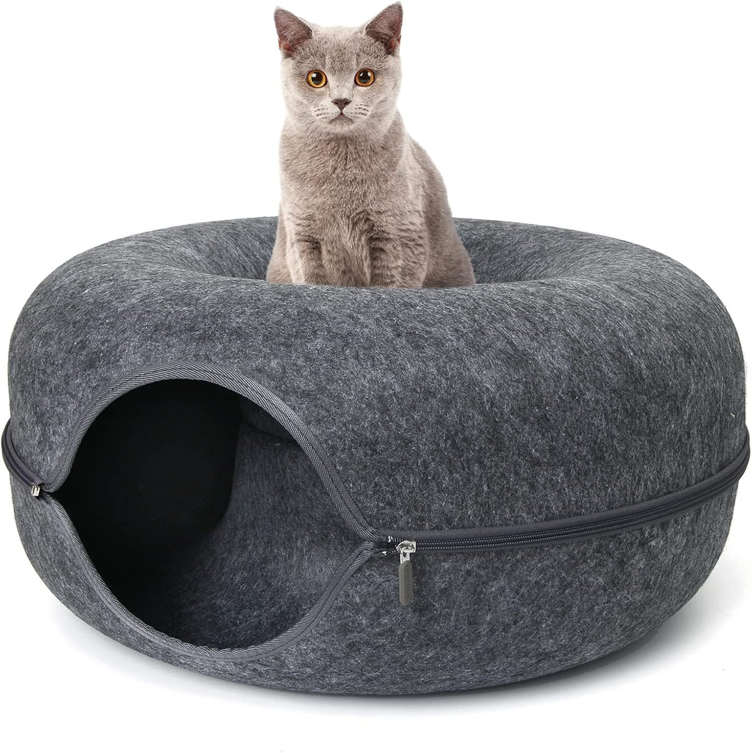 Lucky Sign - Katzenhöhle Katzentunnel aus Filz Katzenbett multifunktionalle Katzensofa gemütliches K