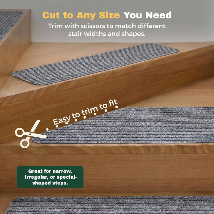 MBIGM 15er Set Stufenmatten 20 cm X 76 cm Treppenteppich Selbstklebend Sicherheit Stufenteppich für
