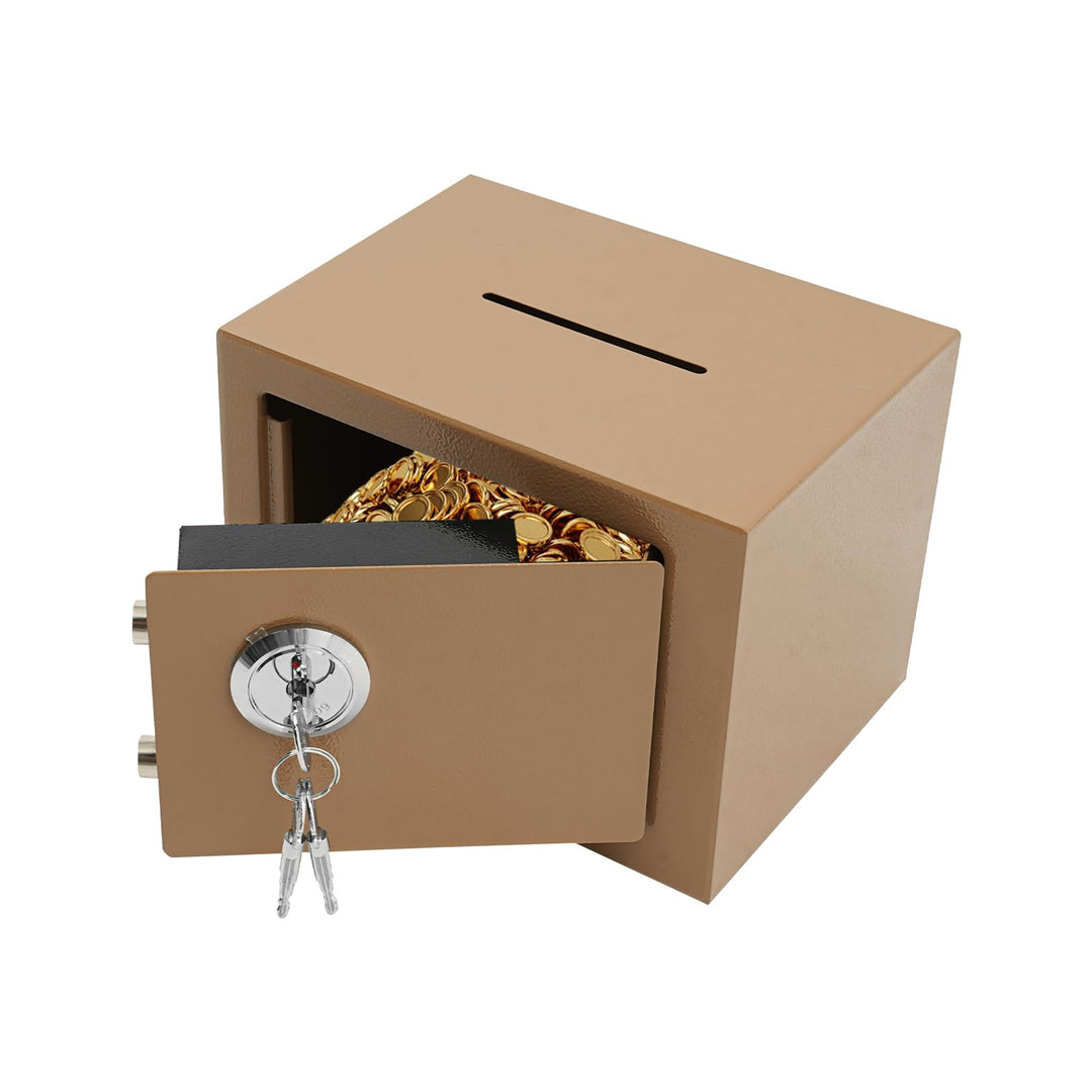 Tresor Safe mit Einwurfschlitz – Spartresor aus Stahl (4,6L) – Münzbetrieben, Mechanisches Schlüssel