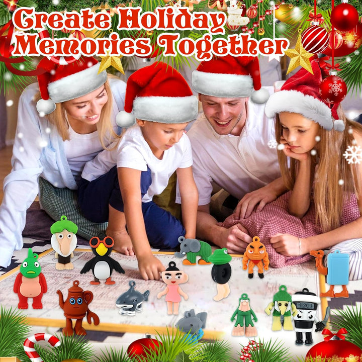 24 Stück Italian Brainrot Adventskalender 2025, Tung Tung Tung Sahur Adventskalender Italian Brainro