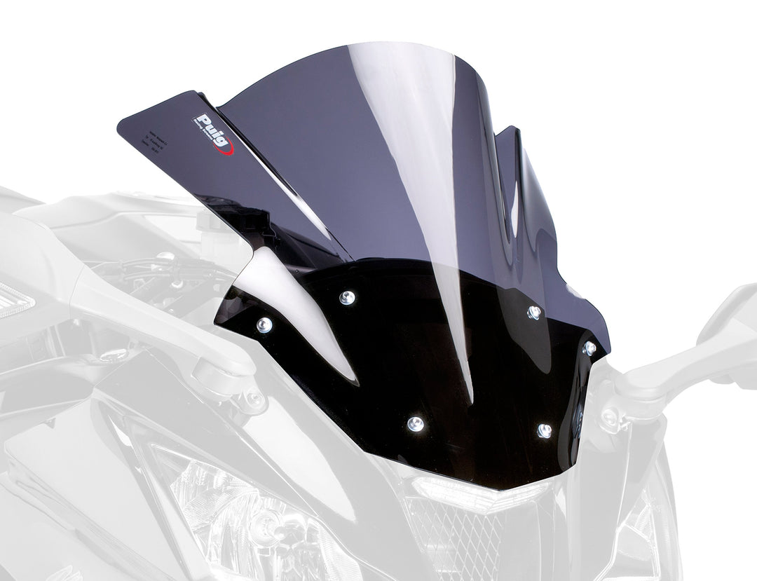 Puig 5603F Kuppel Racing Kawasaki ZX10r 11-14, Transparent/Dunkelgrau Rauch Stärk getönt, Stärk getö