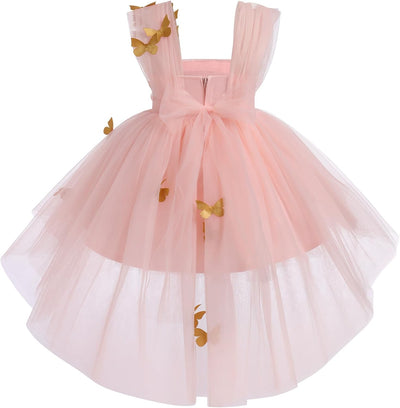 FYMNSI Baby Mädchen Prinzessin Kleid Blumenmädchenkleid Taufkleid Kleinkinder Schmetterling Festlich