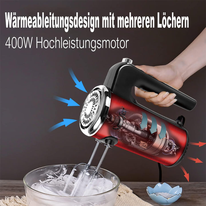 Sonifer Handrührgerät Elektrischer | 400 Watt Handmixer Edelstahl | 5 Geschwindigkeitsregler | Turbo