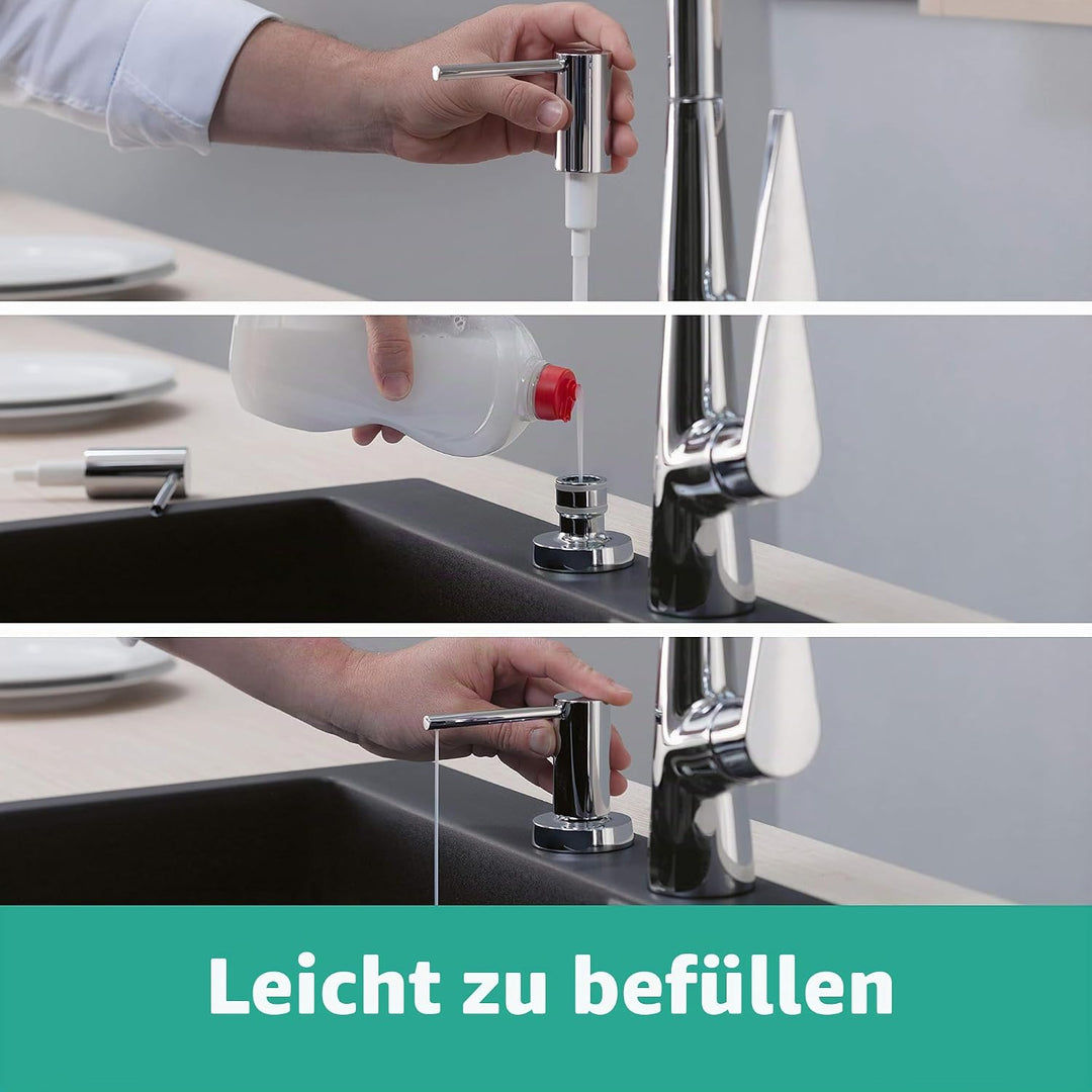 hansgrohe Spülmittel-/ Lotionspender Küchenzubehör (Accessoire, rund) Chrom optionales Zubehör Chrom