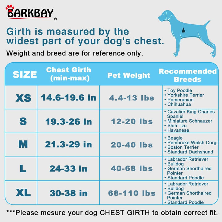 BARKBAY Hundegeschirr, kein Ziehen, mit Clip vorne, strapazierfähig, reflektierend, einfach zu kontr