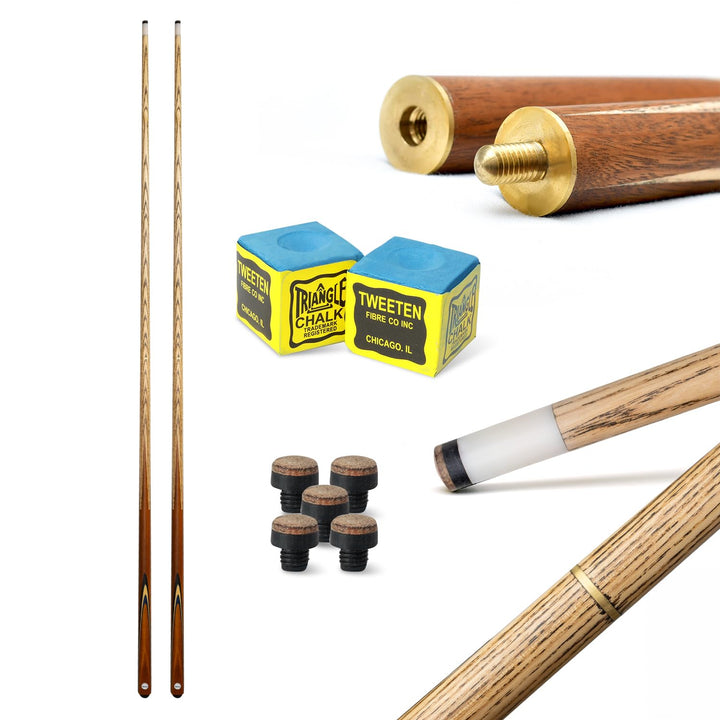 store HD Billard Queue Set zweiteilig aus edlem Holz, 147cm lang, Billard Kö 2-teilig für Pool + Sno
