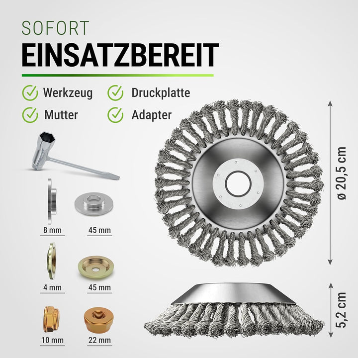 FISO 2 Stück Unkrautbürsten für Freischneider (2024) | Universelle Wildkrautbürsten für Motorsensen
