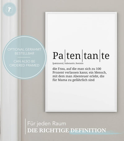 Papierschmiede® Definition: Patentante, DIN A1 (59x84 cm), XXL Poster für Wohnzimmer, Schlafzimmer,