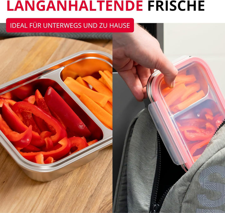 Westmark Edelstahl Lunchbox – Auslaufsichere Brotdose – Mikrowellen- & Ofenfest, BPA-frei – Bento Bo