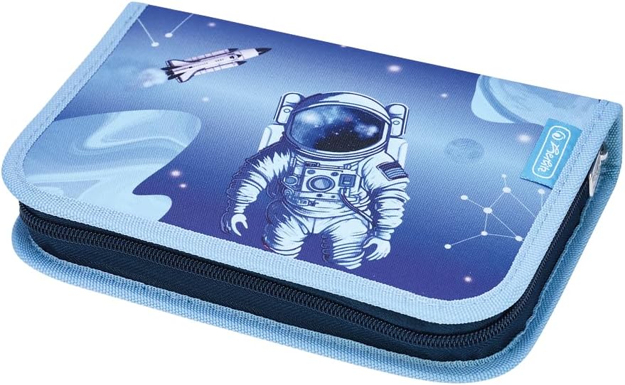 Herlitz Federmäppchen Klappbare Zwei Klappen mit Ausrüstung, Kinder Tasche für Schulutensilien, Funk