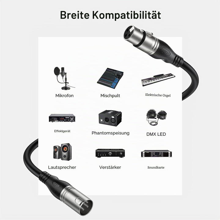 EBXYA XLR Kabel 30M/100FT & DMX Kabel 3-Pin Symmetrisch - Mikrofonkabel Stecker auf Buchse - Profess