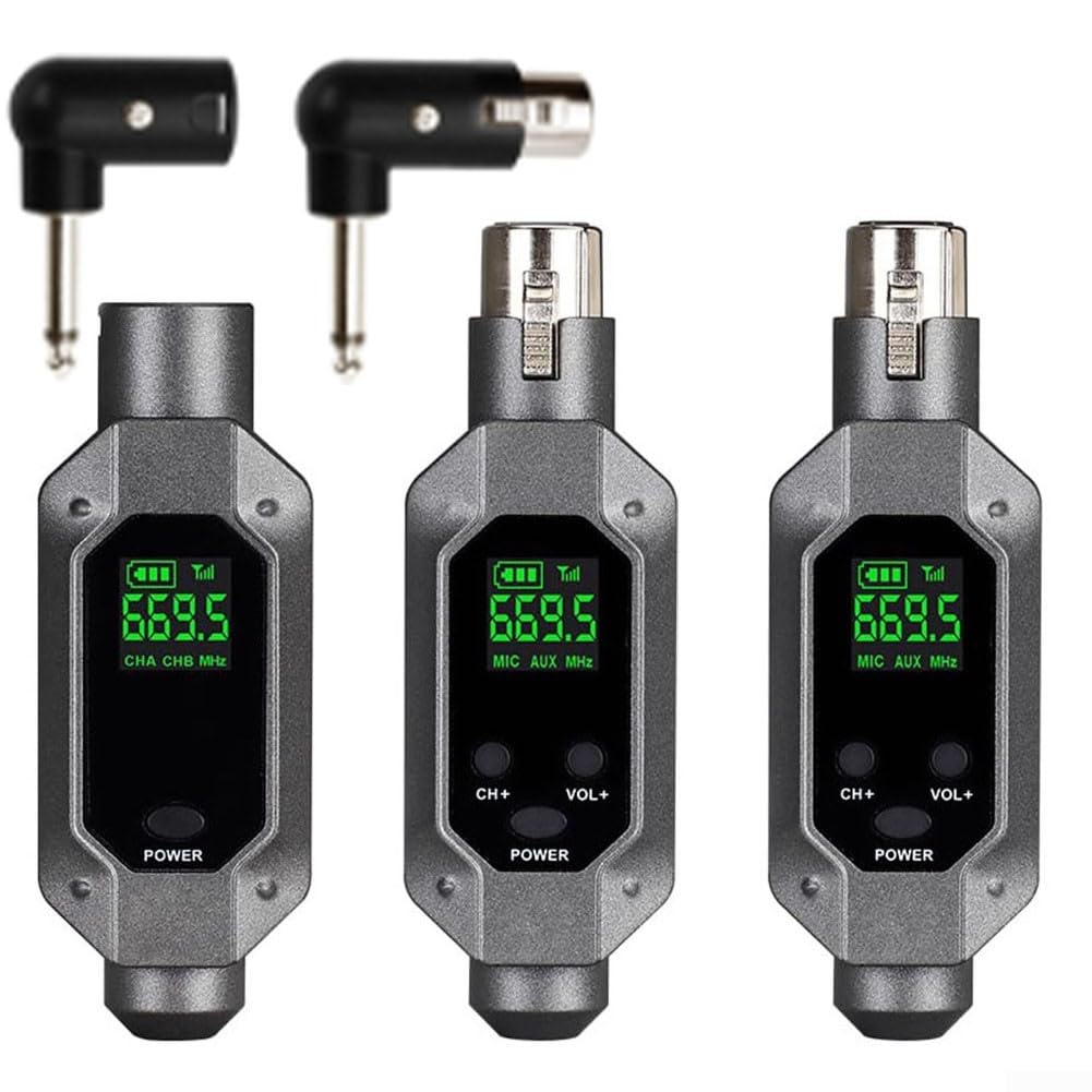 Kabelloses Mikrofon-Audio-Sender und Empfänger-System, Plug-on-XLR-Mikrofonadapter für dynamisches M