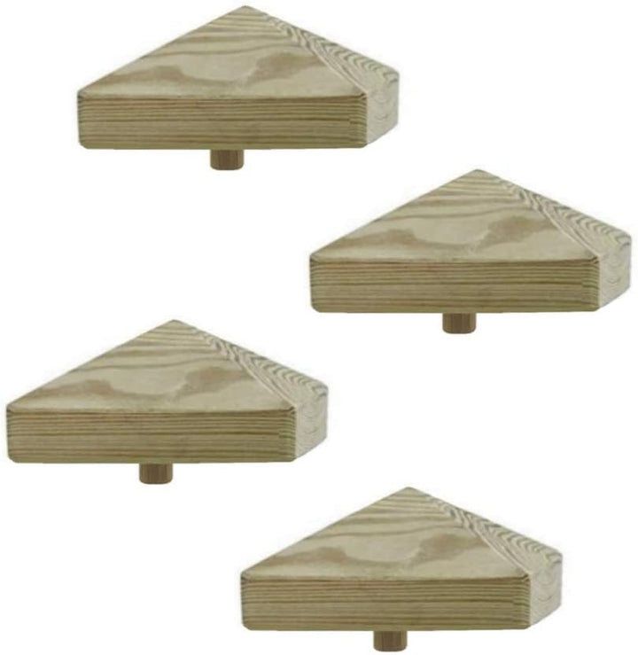 1-10 Stück h2i Pfostenkappen Holz Pyramide Grösse: / 80 mm / 100 mm / 130 mm (2) - 4 Stück 100 x 100