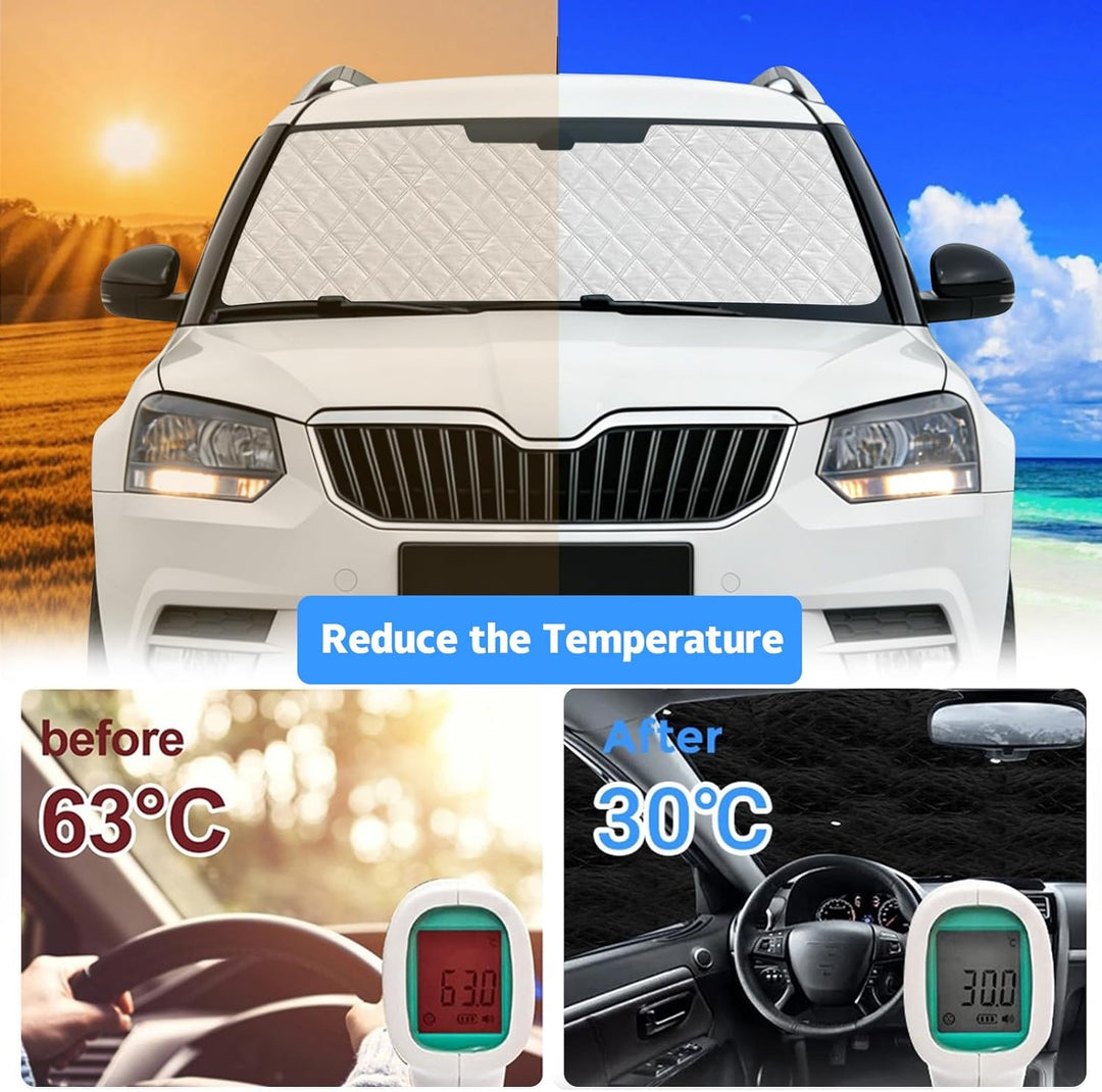 Thermomatte Fahrerhaus Innen Kompatibel mit Skoda Yeti 5L 2009-2017,8PCS Faltbare Isolierte Sonnensc