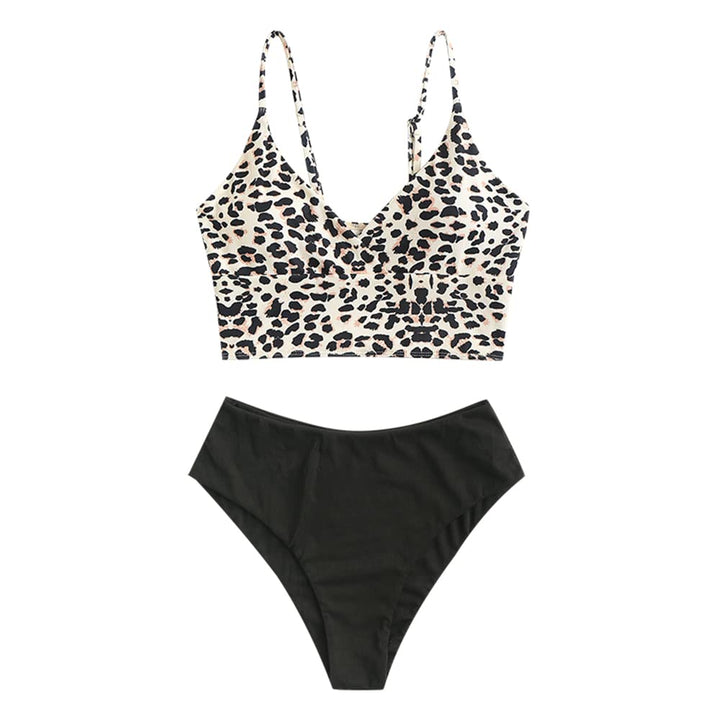 ZAFUL Gerippt Fest Chorhemd Hohes Bein Schnitt Hohe Taille Tankini Set Gepolstert Zwei Stücke Badean