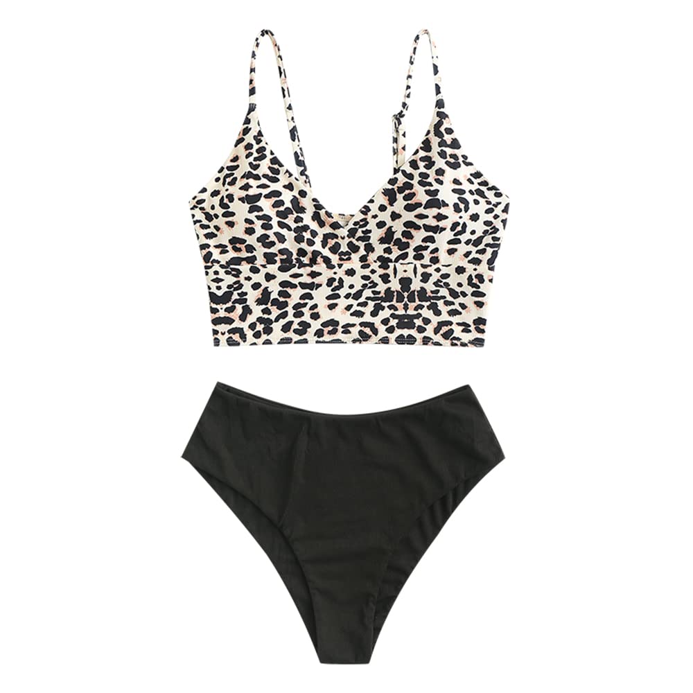 ZAFUL Gerippt Fest Chorhemd Hohes Bein Schnitt Hohe Taille Tankini Set Gepolstert Zwei Stücke Badean
