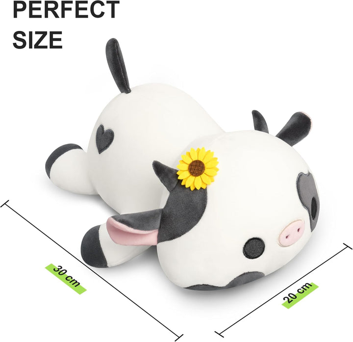 shownicer Plüschtier Kuh Kuscheltier Stofftier Kawaii Kuh Plüsch Kissen Spielzeug Milchkuh Plüsch Wu