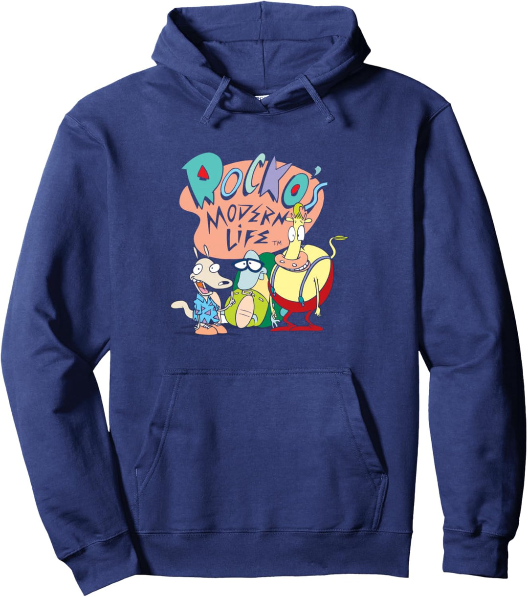 Rocko's Modern Life Group Retro Title Pullover Hoodie